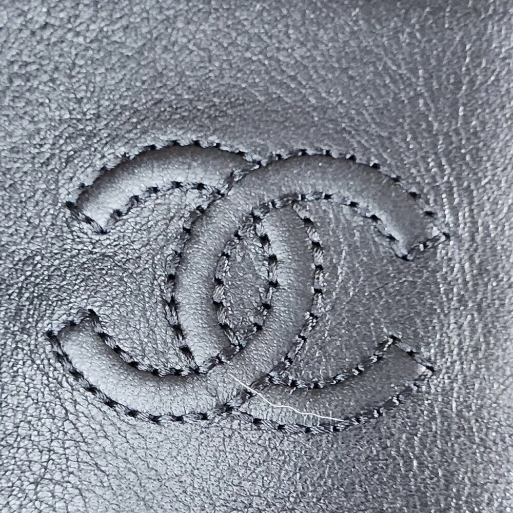 Chanel Mid-Calf Quilted Black Leather Boots, Authentic